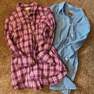 2 women's button down shirts